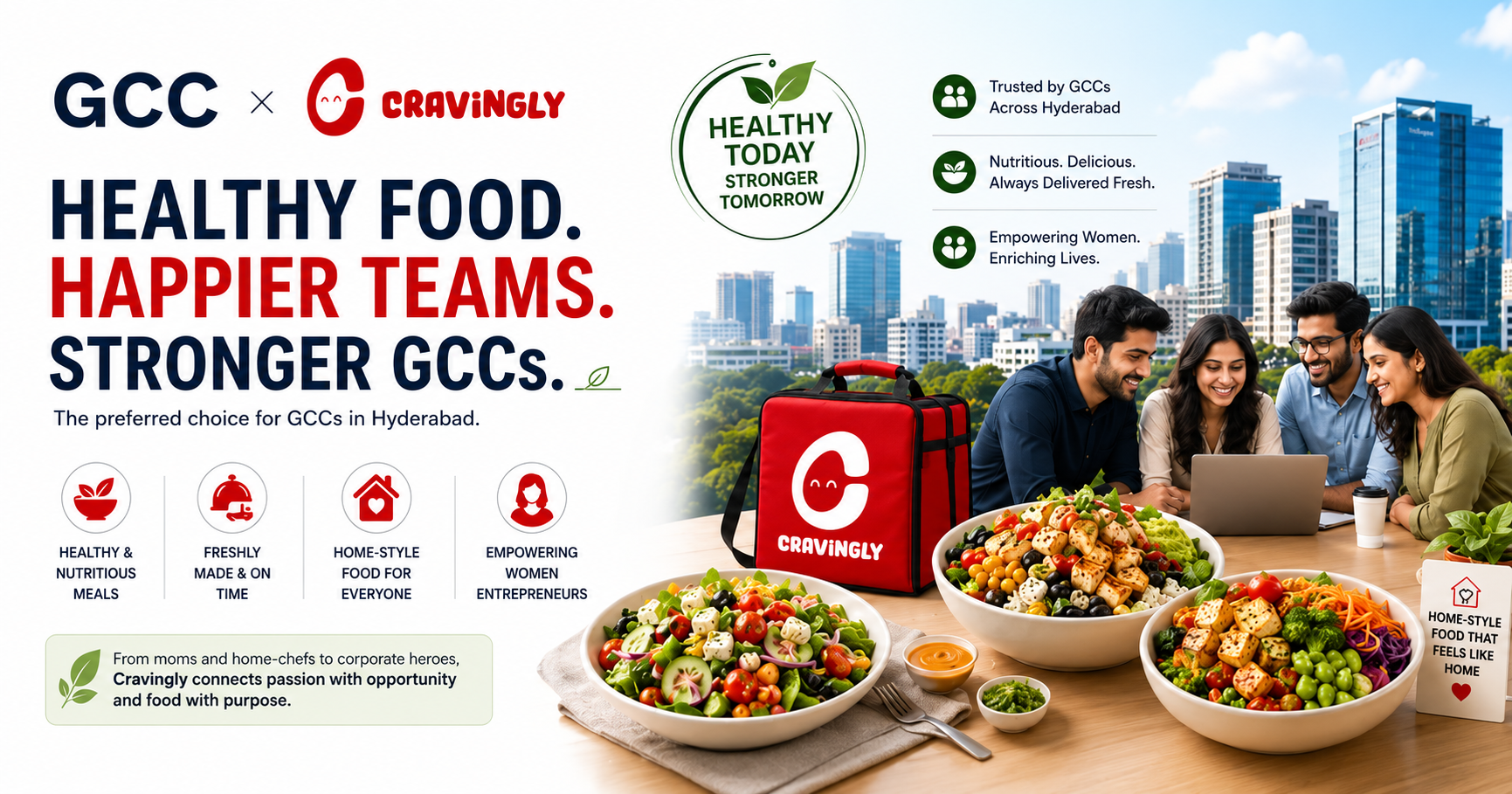 Healthy Food for Hyderabad GCC Professionals | Cravingly